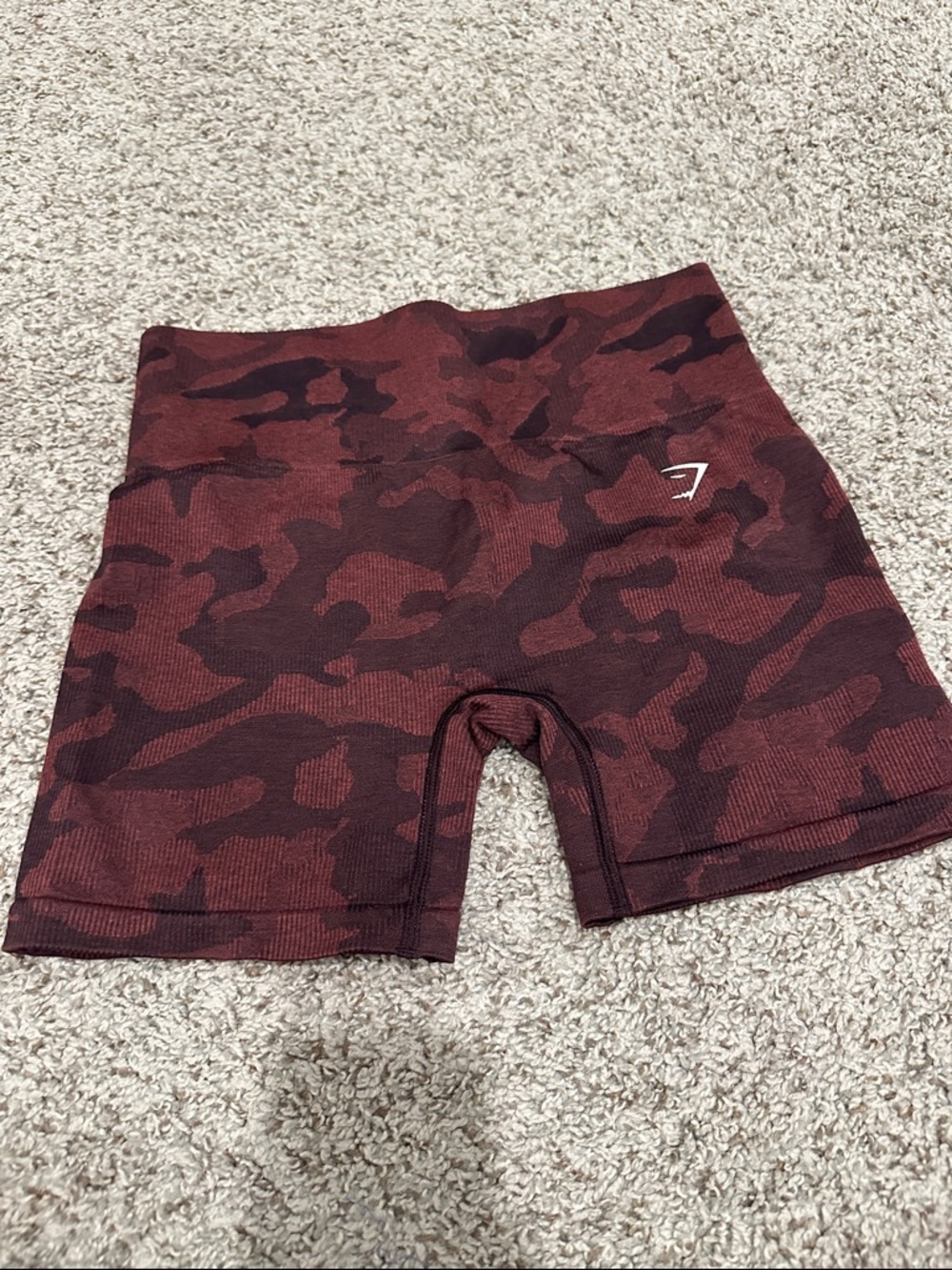 Gymshark Burgundy Camo Seamless Bike Shorts